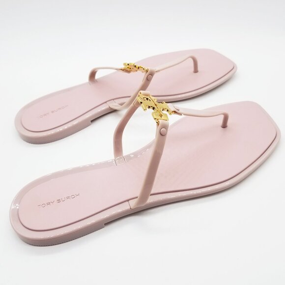 NEW Tory Burch Women's 12 Roxanne Jelly Sandals Meadowsweet/Gold Pink $128 Thong - Picture 9 of 16